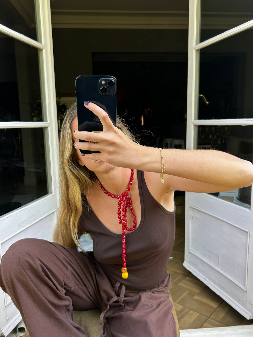 The Line Necklace - Rouge