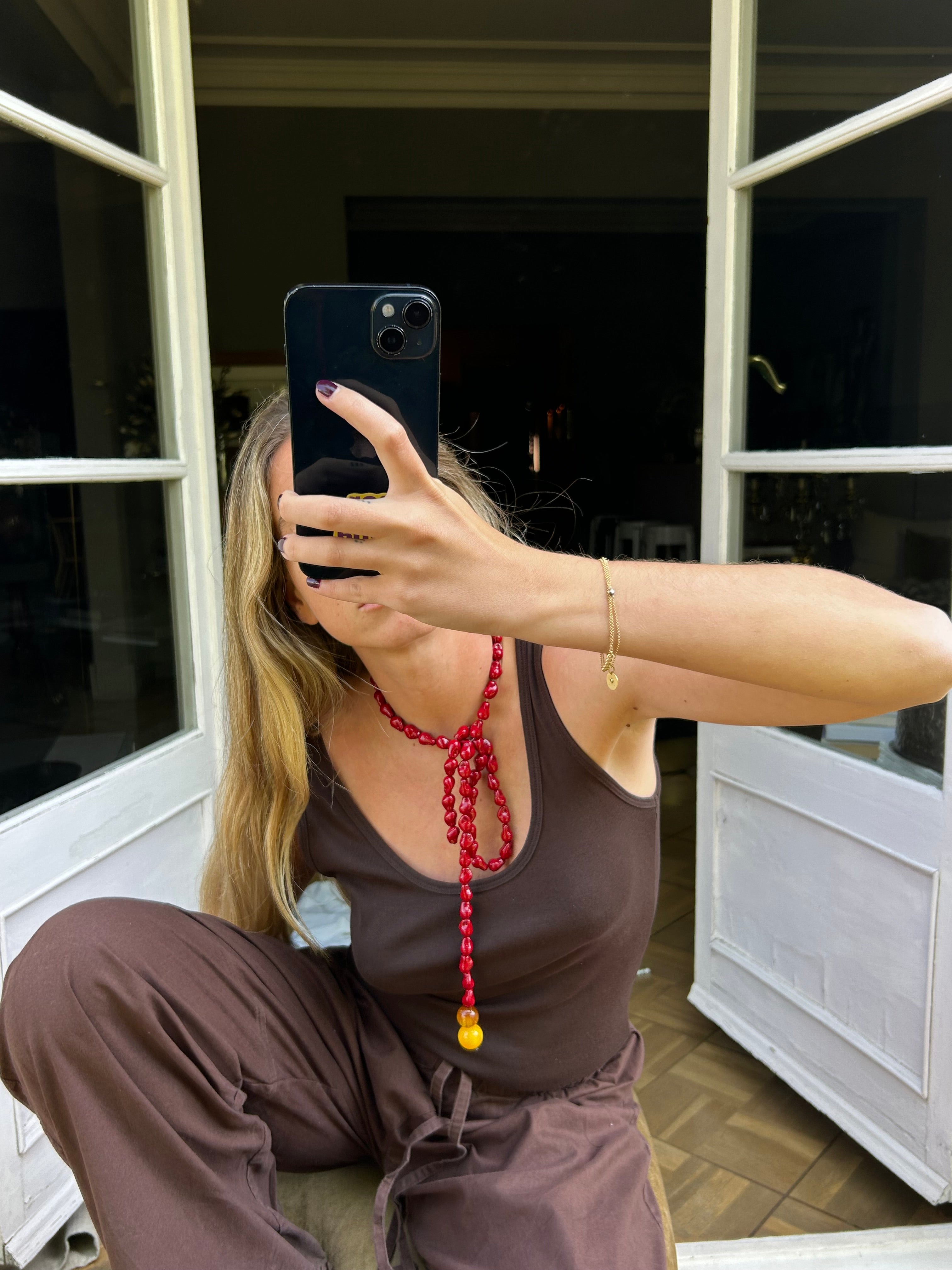 The Line Necklace - Rouge