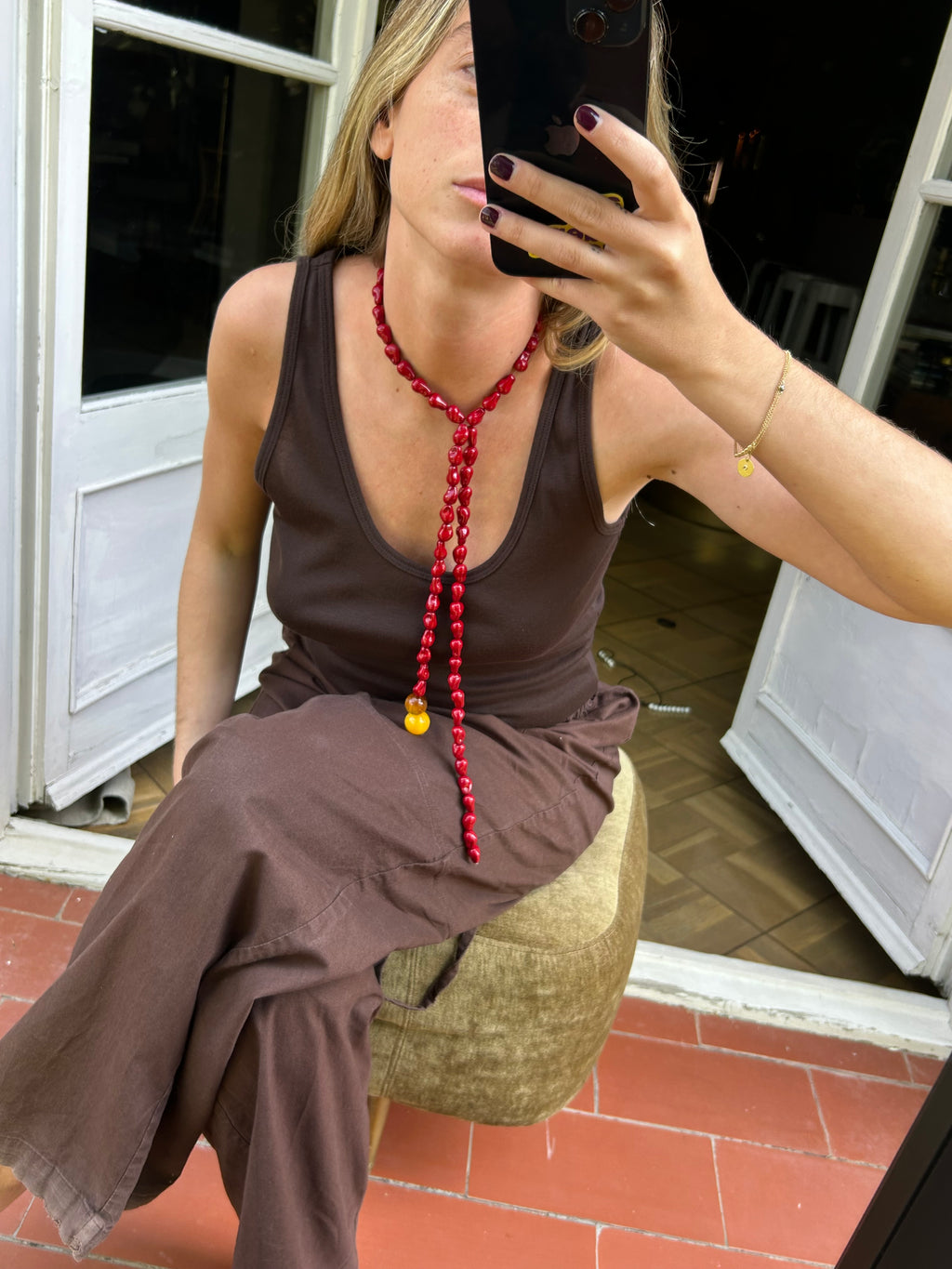 The Line Necklace - Rouge