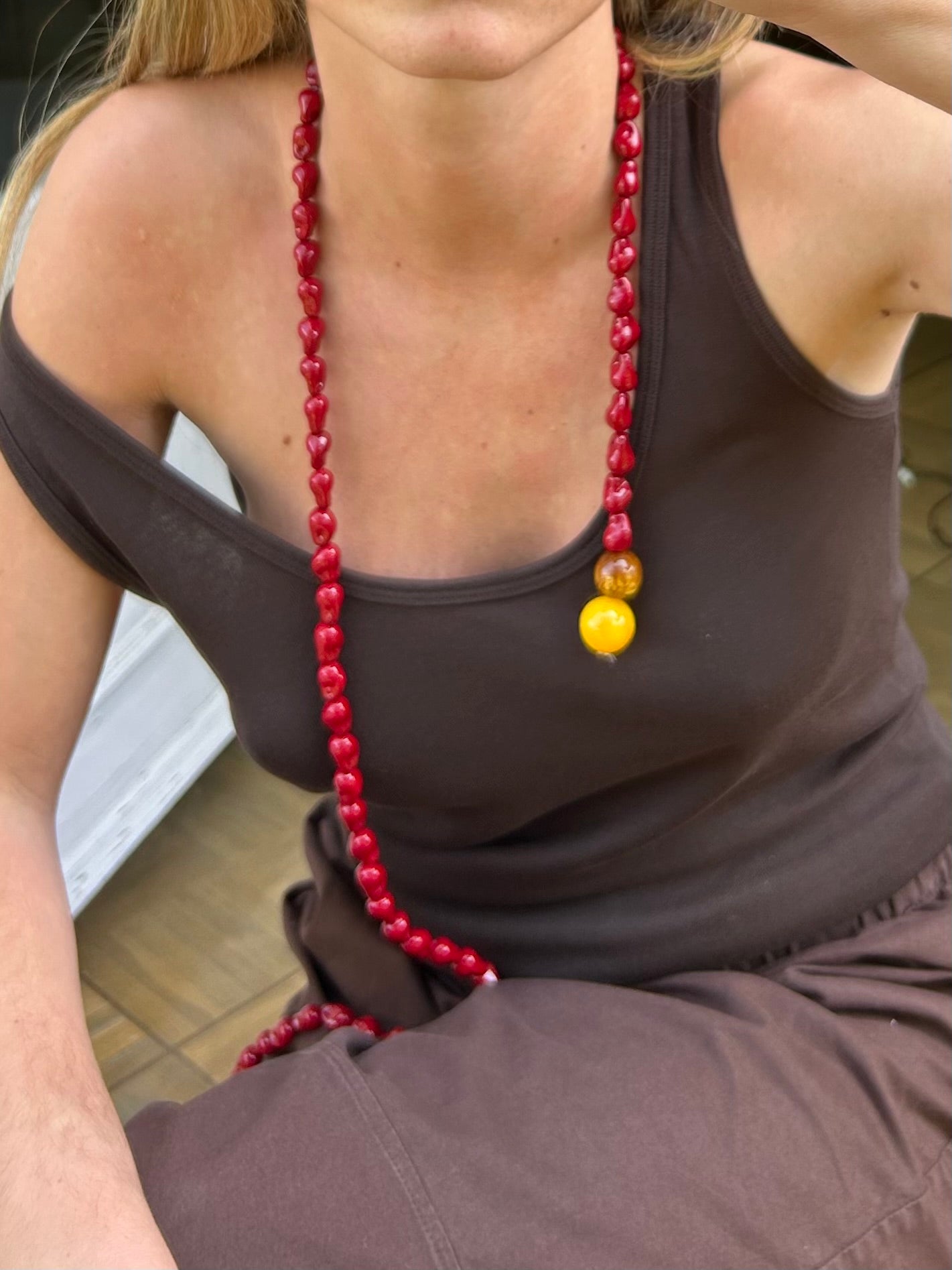 The Line Necklace - Rouge